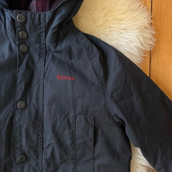 Kids Barbour Hooded Wax Jacket - Picture 4 of 9